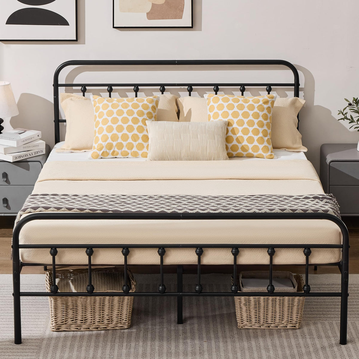 Full Metal Platform Bed Frame with Headboard and Footboard R97792