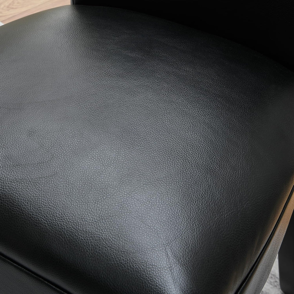 Set of 8 Black Faux Leather Upholstered Dining Chairs U399115