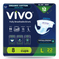 Organic Cotton Adult Incontinence Diaper Briefs with Tabs Large 22 Count H85878