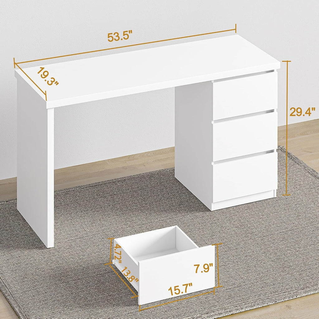 White Desk with Drawers T815