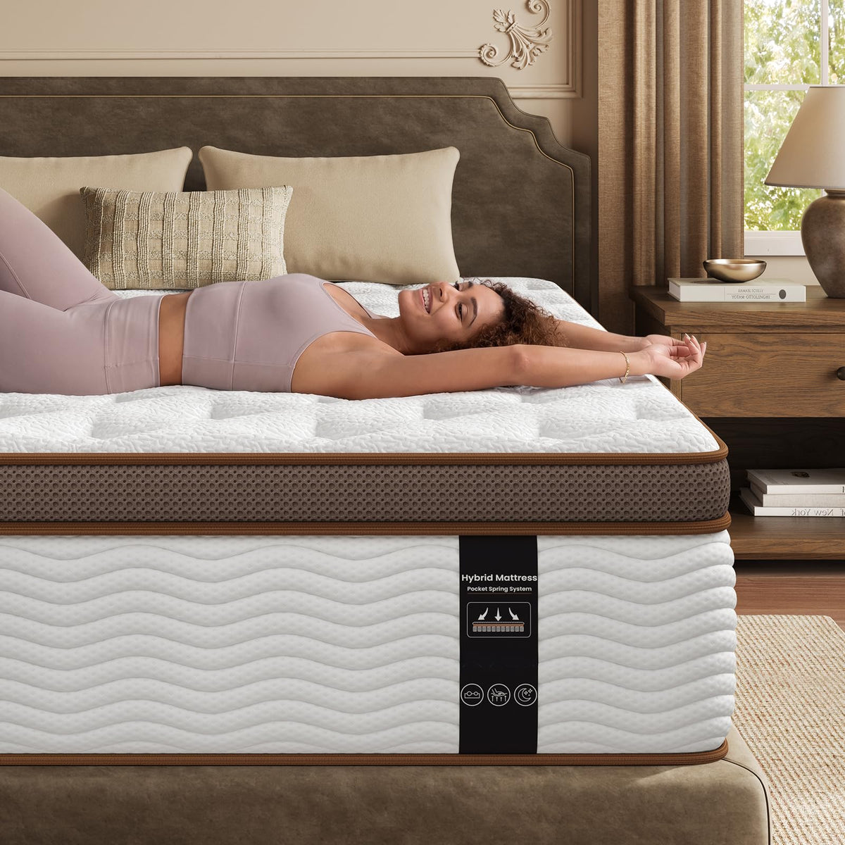 Queen Size 14 Inch Hybrid Mattress with Memory Foam X98700