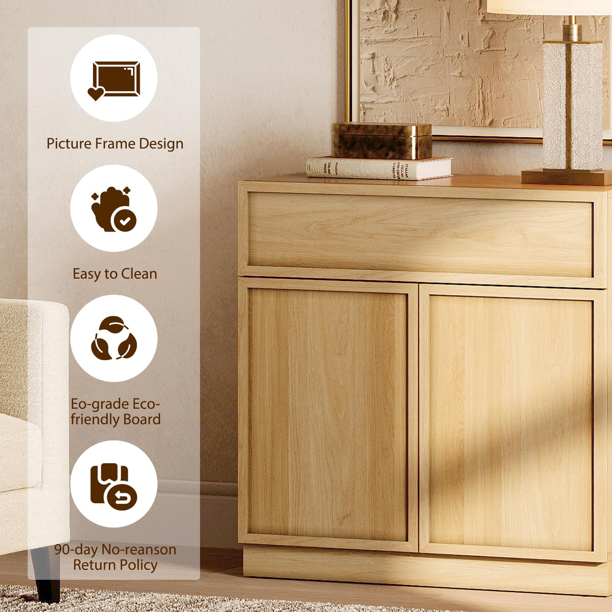Oak TV Stand with 8 Doors and Drawers L632027