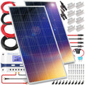 400 Watt 12V Portable Solar Starter Kit with 2 Pcs 200W Monocrystalline Set and 30A PWM Controller Q4979