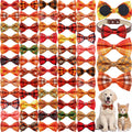 60 Pcs Plaid Dog Collar Bow Ties K6884