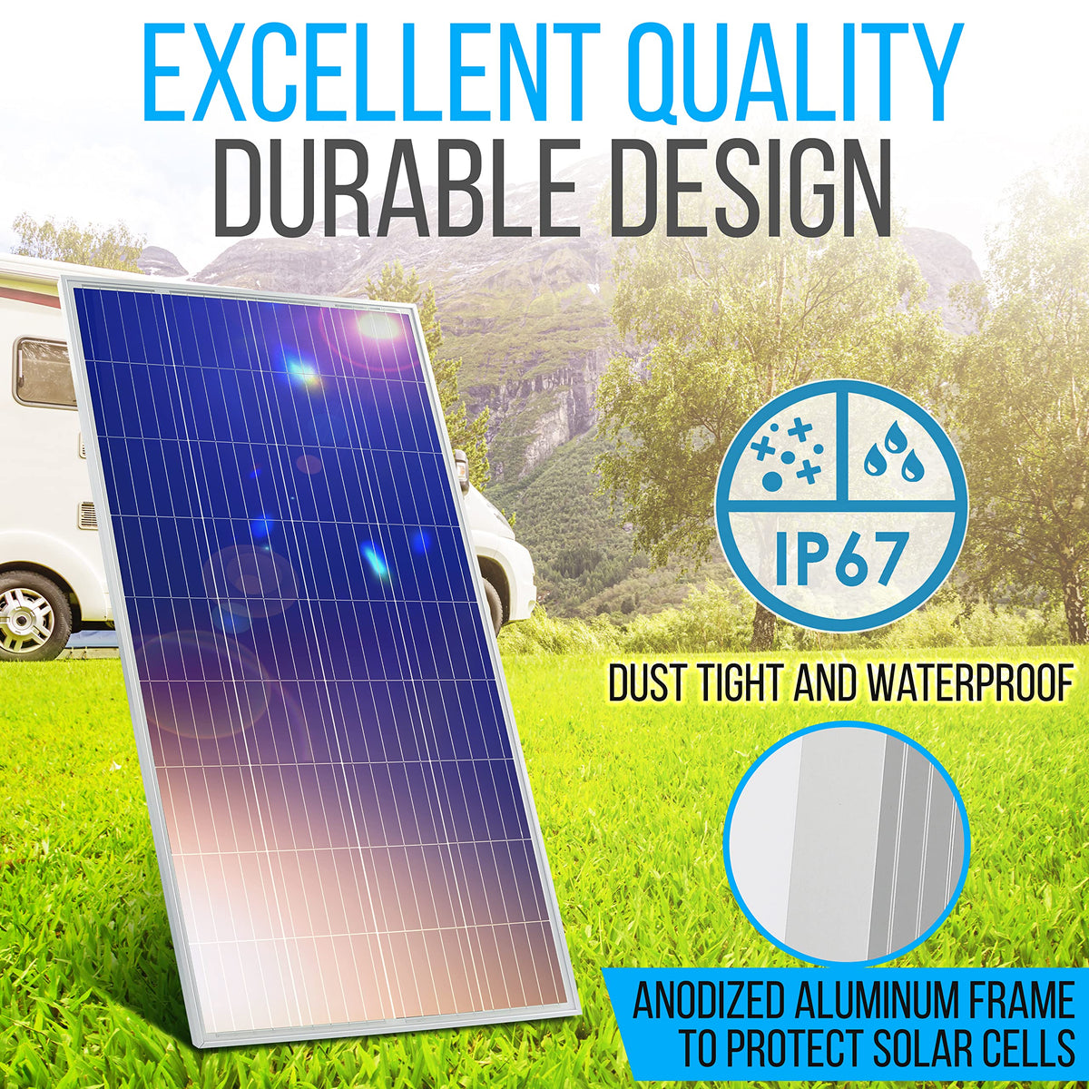 400 Watt 12V Portable Solar Starter Kit with 2 Pcs 200W Monocrystalline Set and 30A PWM Controller Q4979
