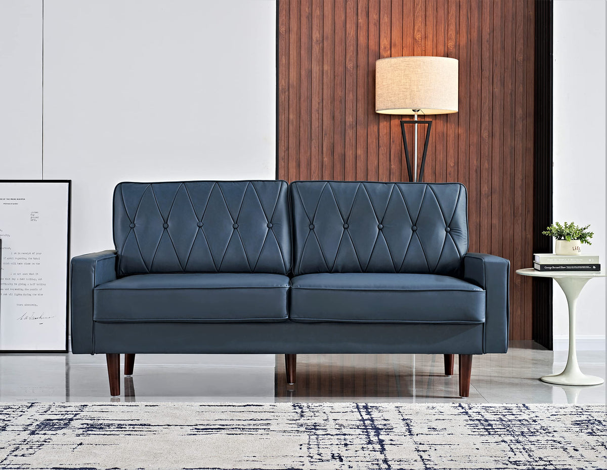 Blue Faux Leather Sofa M894547