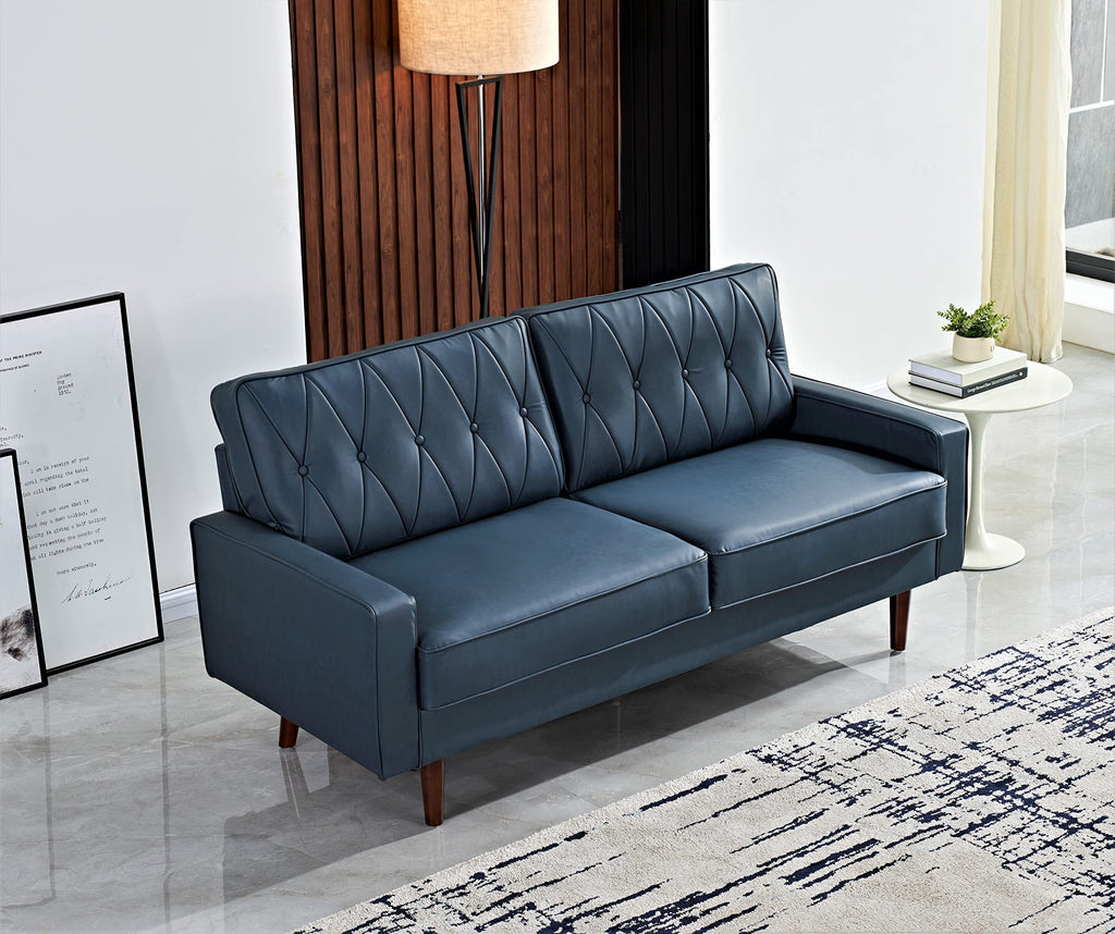 Blue Faux Leather Sofa M894547