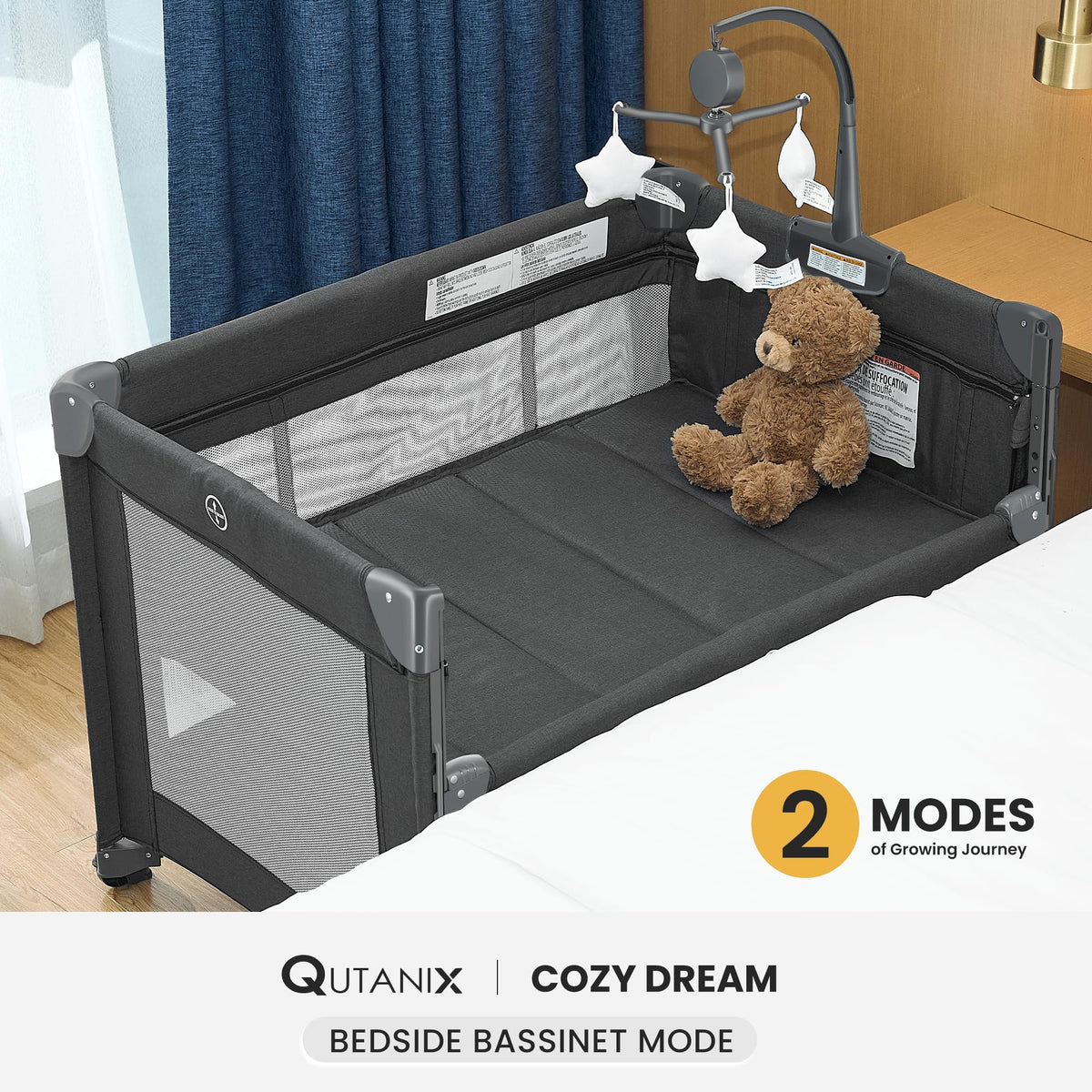 2-in-1 Pack and Play with Mattress, Bassinet and Playpen M82635