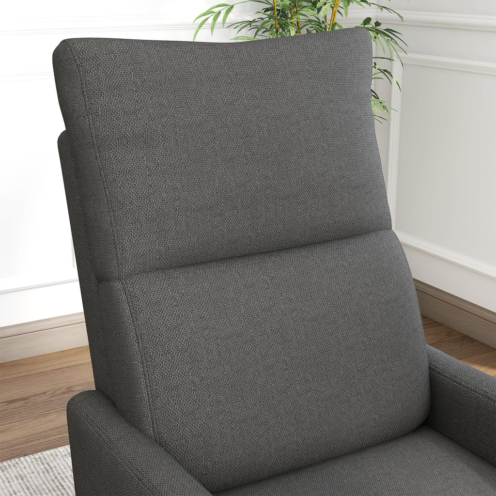 Dark Gray Velvet Swivel Rocker Chair Q73037