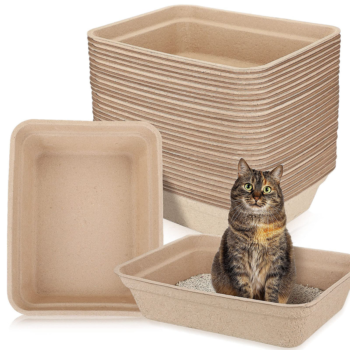 30 Pack Disposable Cat Litter Tray H8464