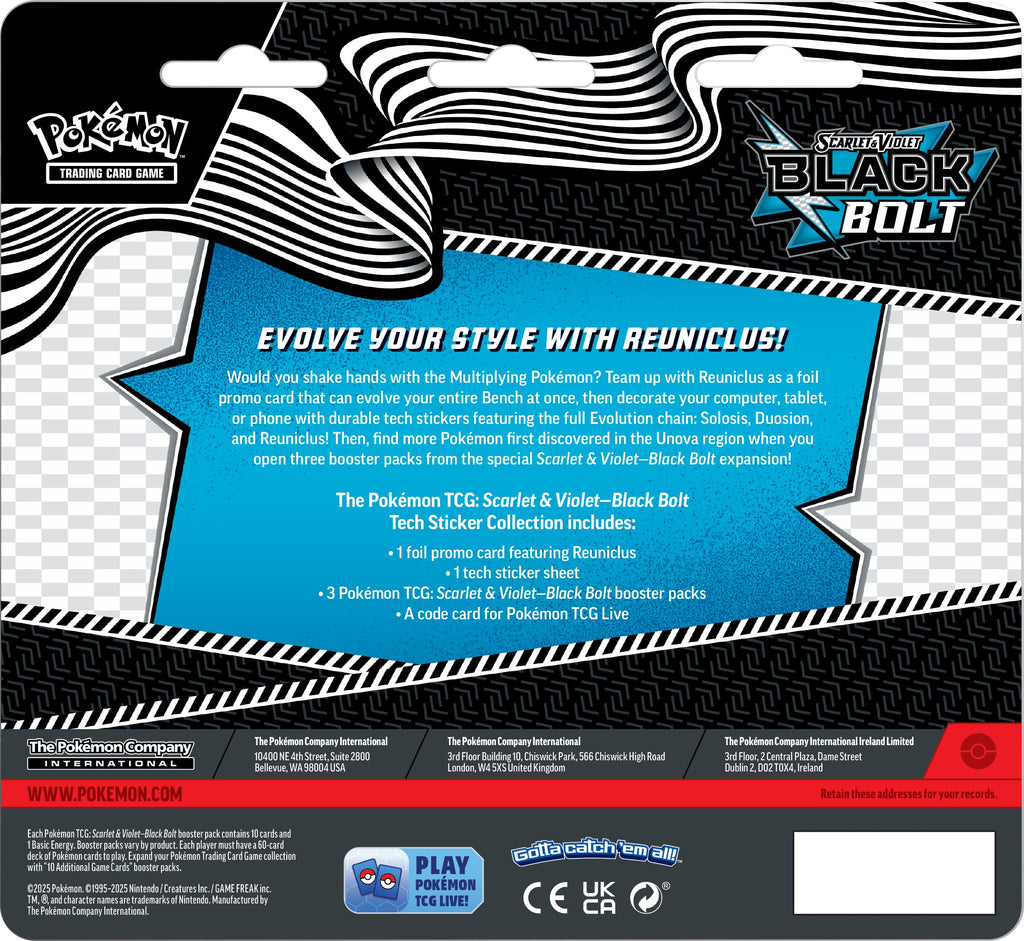 Pokemon TCG Black Bolt Tech Sticker Blister A83881